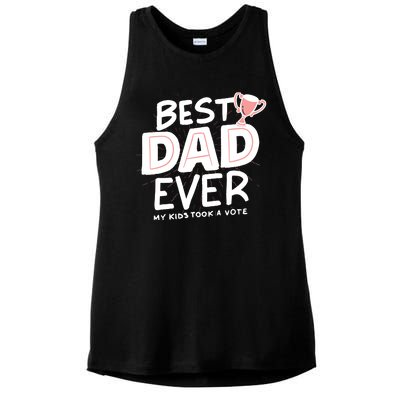 Best Dad Ever My Kids Took A Vote Ladies PosiCharge Tri-Blend Wicking Tank