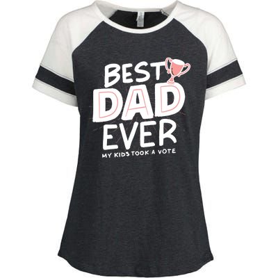 Best Dad Ever My Kids Took A Vote Enza Ladies Jersey Colorblock Tee