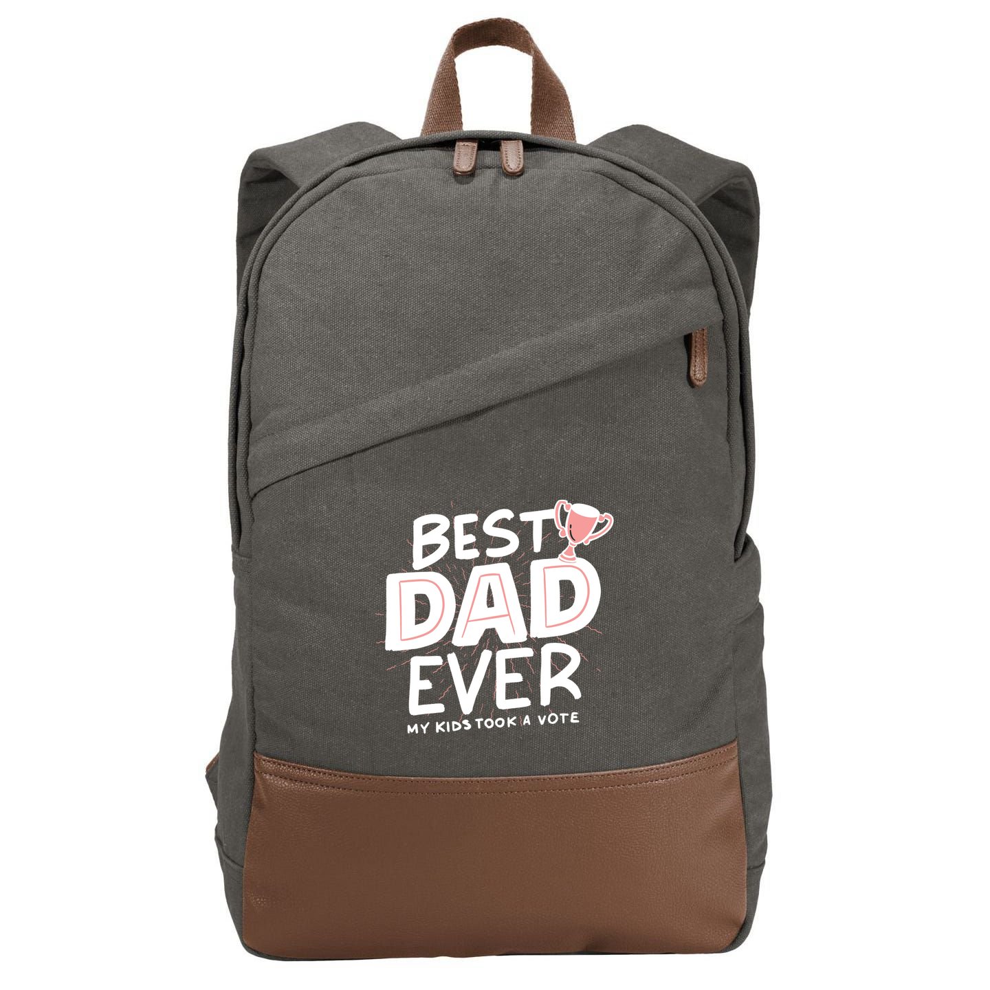 Best Dad Ever My Kids Took A Vote Cotton Canvas Backpack