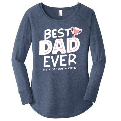 Best Dad Ever My Kids Took A Vote Women's Perfect Tri Tunic Long Sleeve Shirt