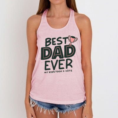 Best Dad Ever My Kids Took A Vote Women's Knotted Racerback Tank