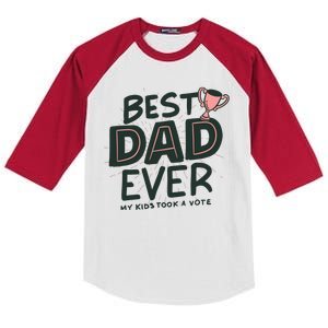 Best Dad Ever My Kids Took A Vote Kids Colorblock Raglan Jersey