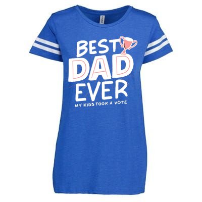 Best Dad Ever My Kids Took A Vote Enza Ladies Jersey Football T-Shirt