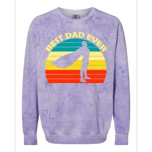 Best Dad Ever Super Dad Hero Colorblast Crewneck Sweatshirt