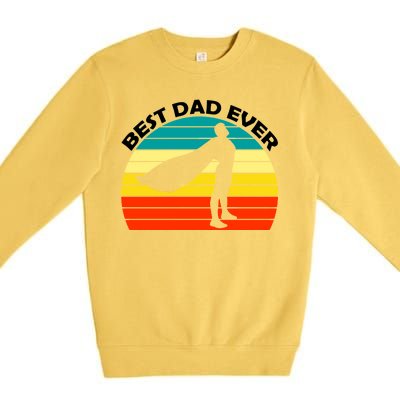 Best Dad Ever Super Dad Hero Premium Crewneck Sweatshirt