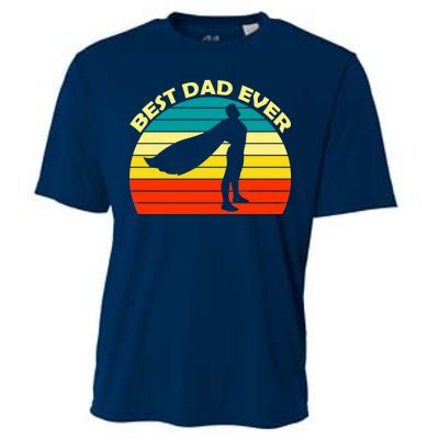 Best Dad Ever Super Dad Hero Cooling Performance Crew T-Shirt