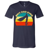 Best Dad Ever Super Dad Hero V-Neck T-Shirt