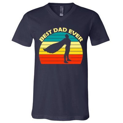 Best Dad Ever Super Dad Hero V-Neck T-Shirt