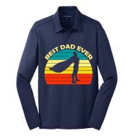 Best Dad Ever Super Dad Hero Silk Touch Performance Long Sleeve Polo