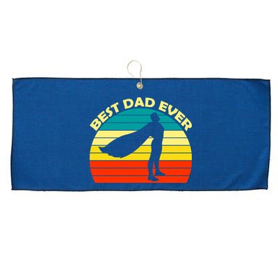 Best Dad Ever Super Dad Hero Large Microfiber Waffle Golf Towel