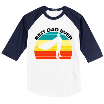 Best Dad Ever Super Dad Hero Baseball Sleeve Shirt