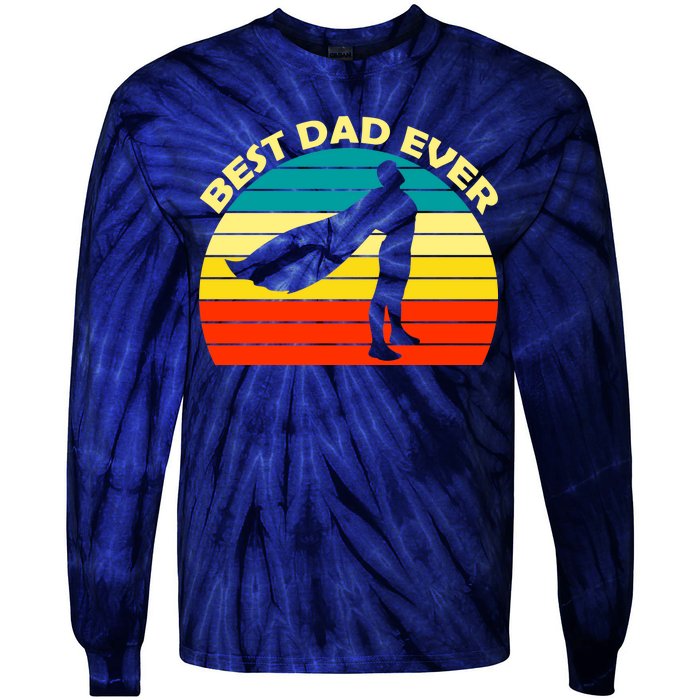 Best Dad Ever Super Dad Hero Tie-Dye Long Sleeve Shirt