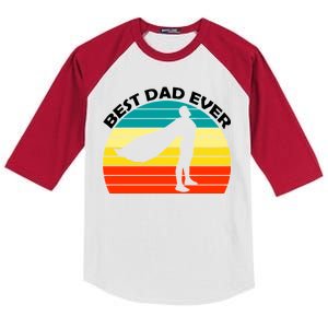 Best Dad Ever Super Dad Hero Kids Colorblock Raglan Jersey