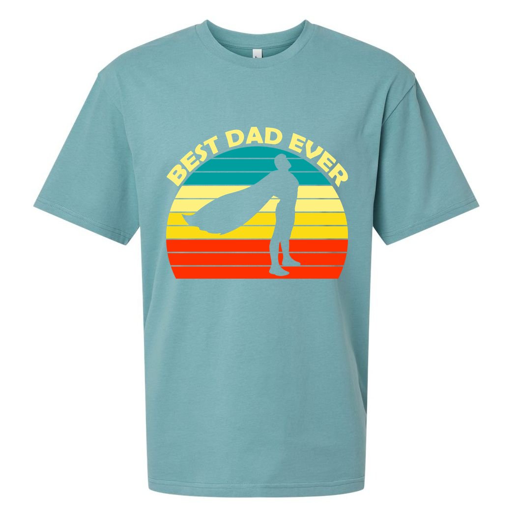 Best Dad Ever Super Dad Hero Sueded Cloud Jersey T-Shirt