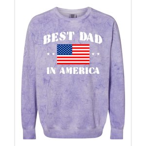 Best Dad In America & Best Papa In The World Colorblast Crewneck Sweatshirt