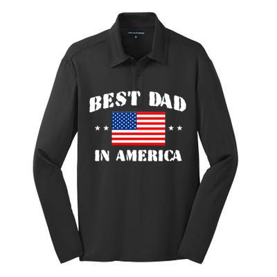 Best Dad In America & Best Papa In The World Silk Touch Performance Long Sleeve Polo