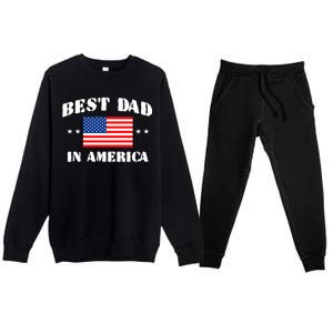 Best Dad In America & Best Papa In The World Premium Crewneck Sweatsuit Set