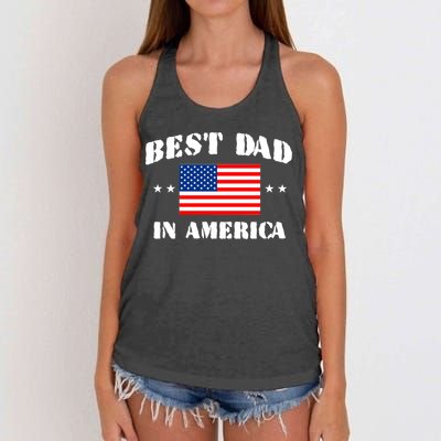 Best Dad In America & Best Papa In The World Women's Knotted Racerback Tank
