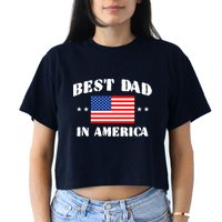 Best Dad In America Women's Crop Top Tee