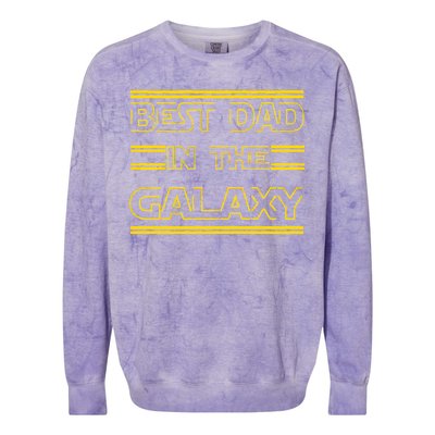 Best Dad In The Galaxy Colorblast Crewneck Sweatshirt