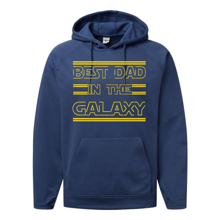 Best Dad In The Galaxy Performance Fleece Hoodie