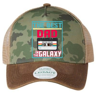 Best Dad In The Galaxy Cassette Mix Tape Legacy Tie Dye Trucker Hat