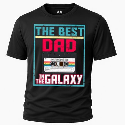 Best Dad In The Galaxy Cassette Mix Tape Performance Shirt