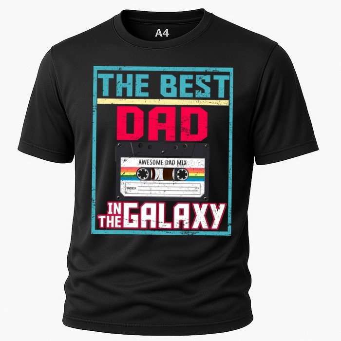 Best Dad In The Galaxy Cassette Mix Tape Cooling Performance Crew T-Shirt
