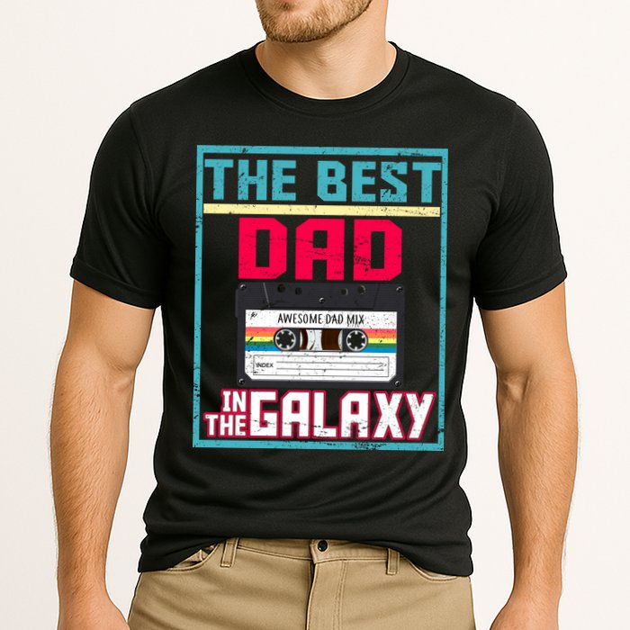Best Dad In The Galaxy Cassette Mix Tape Cooling Performance Crew T-Shirt