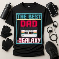 Best Dad In The Galaxy Cassette Mix Tape Cooling Performance Crew T-Shirt