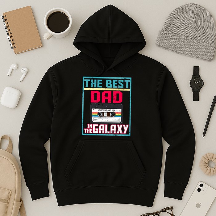 Best Dad In The Galaxy Cassette Mix Tape Hoodie