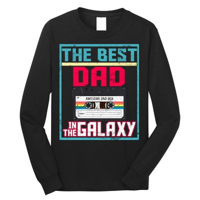Best Dad In The Galaxy Cassette Mix Tape Long Sleeve Shirt