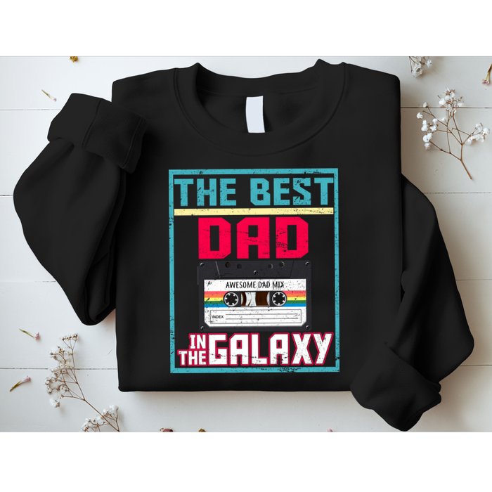 Best Dad In The Galaxy Cassette Mix Tape Sweatshirt