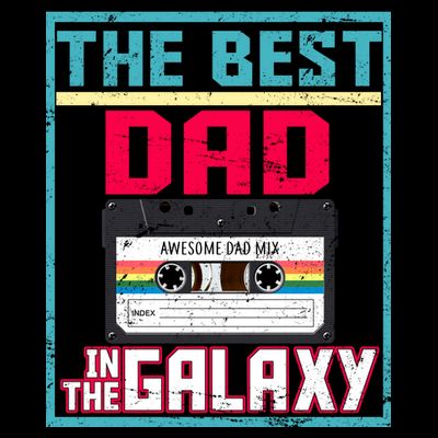 Best Dad In The Galaxy Cassette Mix Tape T-Shirt