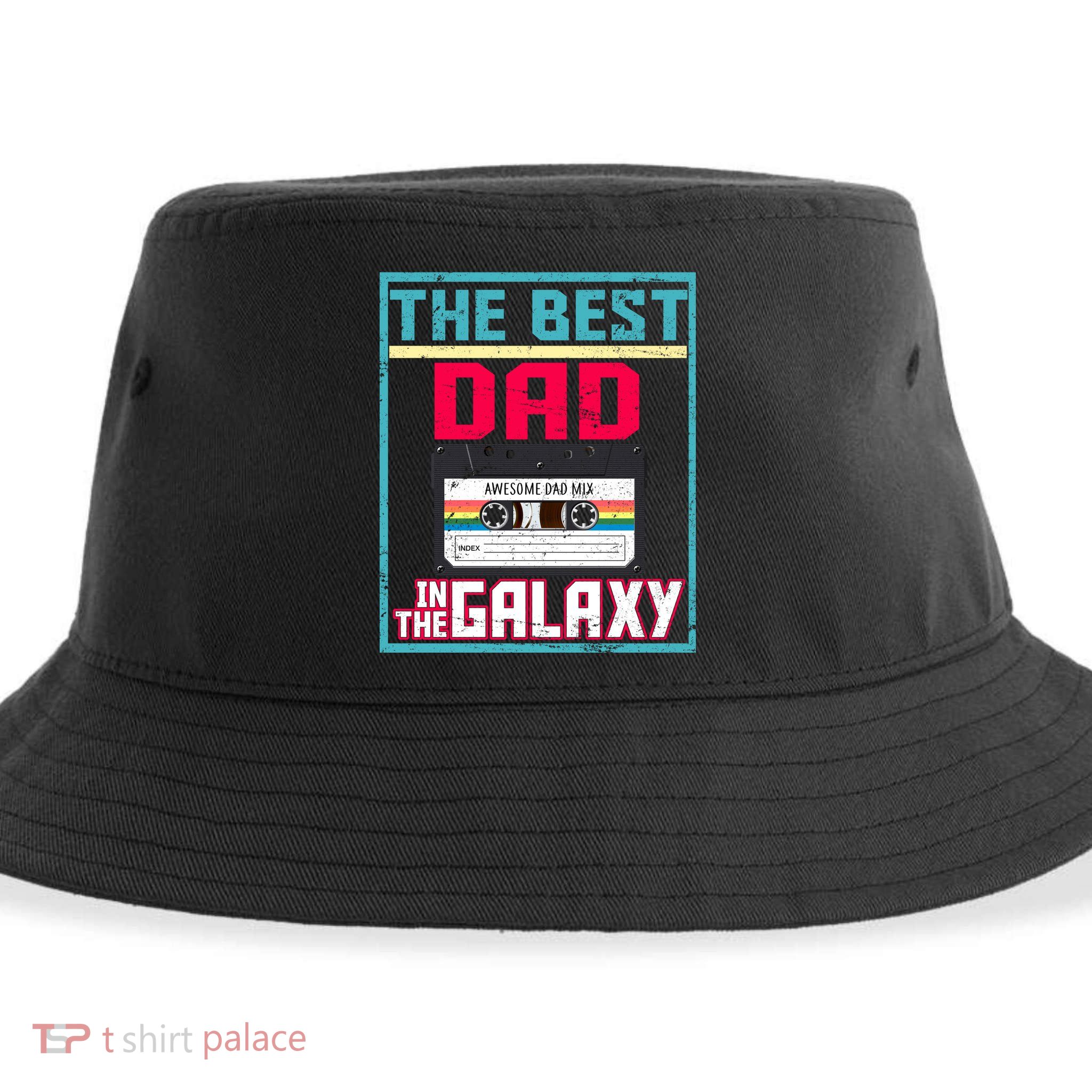 Best Dad In The Galaxy Cassette Mix Tape Sustainable Bucket Hat