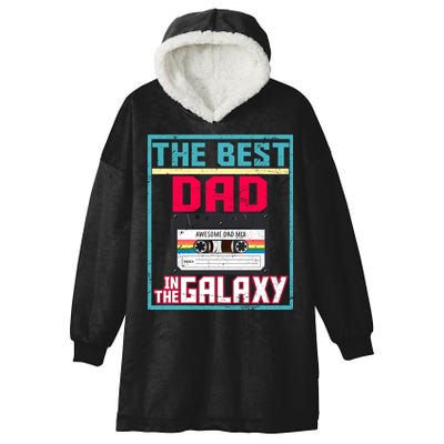 Best Dad In The Galaxy Cassette Mix Tape Hooded Wearable Blanket
