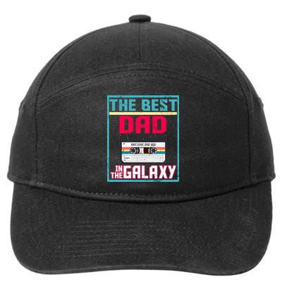 Best Dad In The Galaxy Cassette Mix Tape 7-Panel Snapback Hat