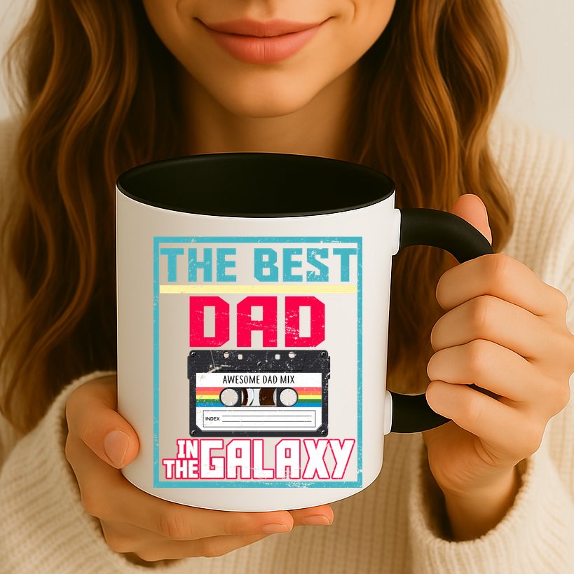 Best Dad In The Galaxy Cassette Mix Tape Mug