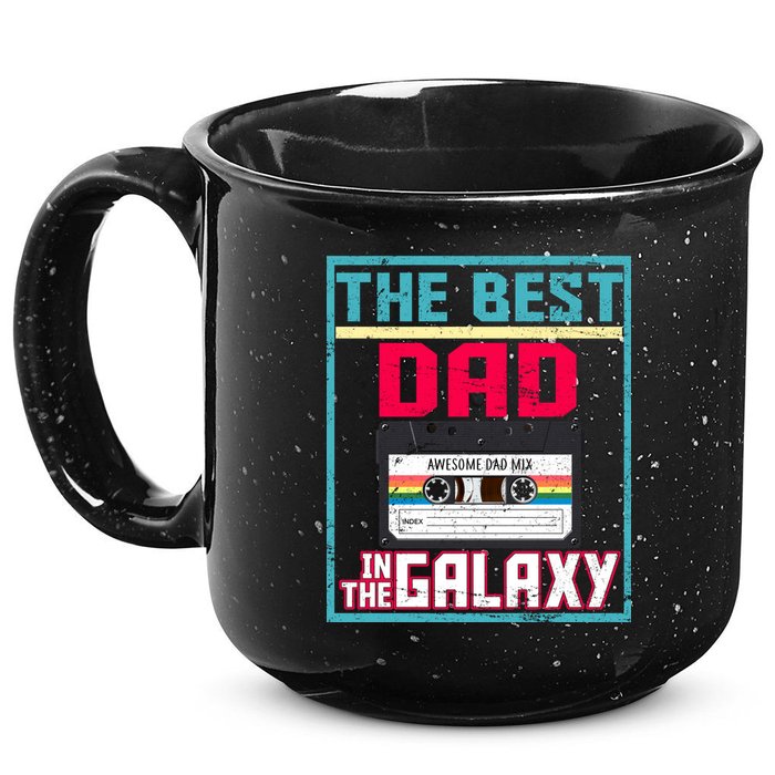 Best Dad In The Galaxy Cassette Mix Tape 15oz Campfire Ceramic Mug