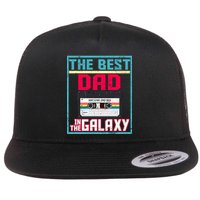 Best Dad In The Galaxy Cassette Mix Tape Flat Bill Trucker Hat