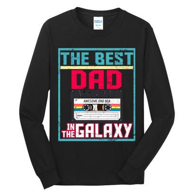 Best Dad In The Galaxy Cassette Mix Tape Tall Long Sleeve T-Shirt