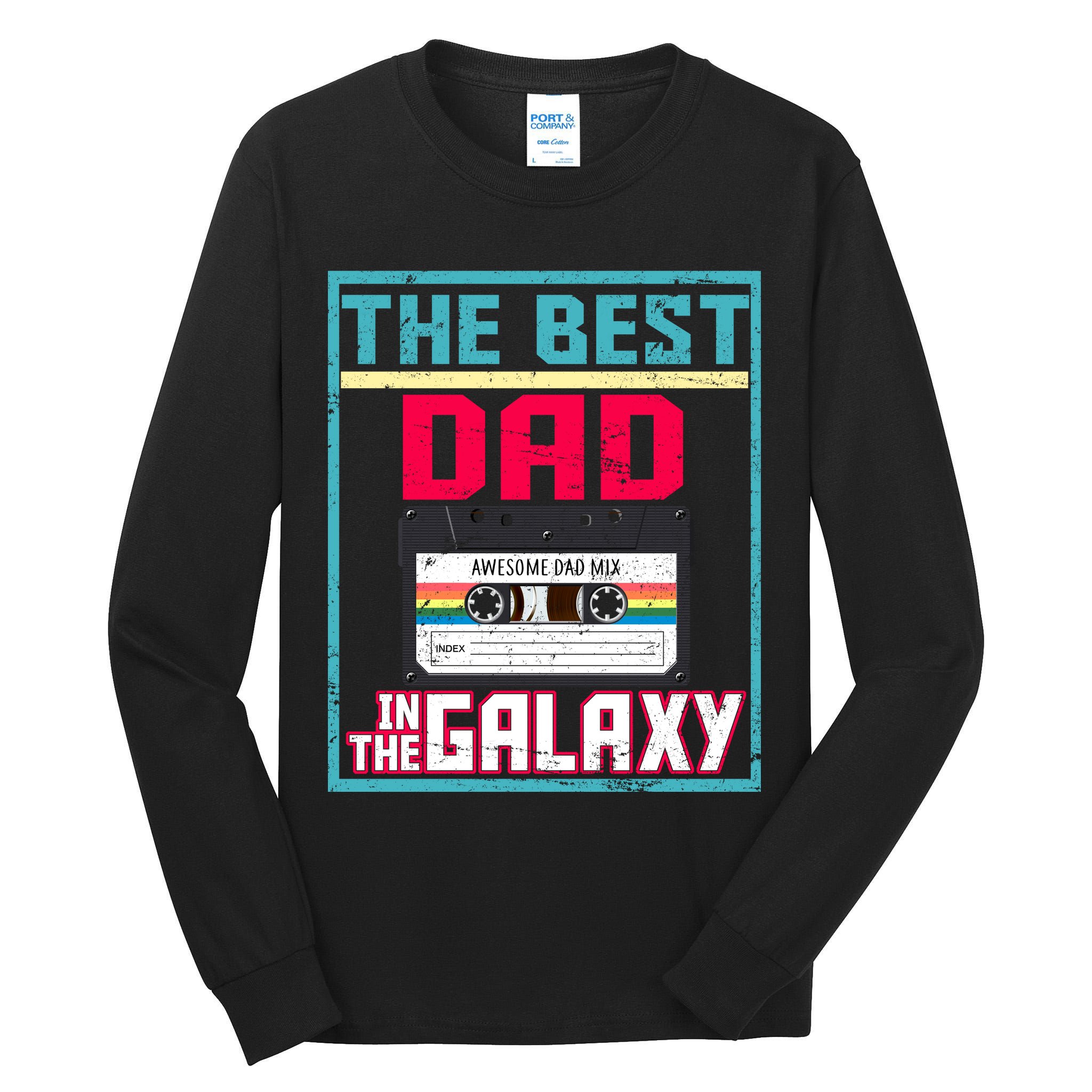 Best Dad In The Galaxy Cassette Mix Tape Tall Long Sleeve T-Shirt