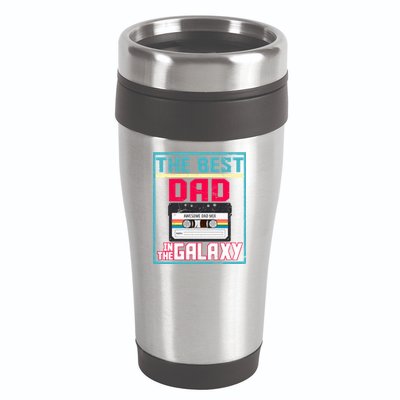 Best Dad In The Galaxy Cassette Mix Tape 16oz Travel Tumbler