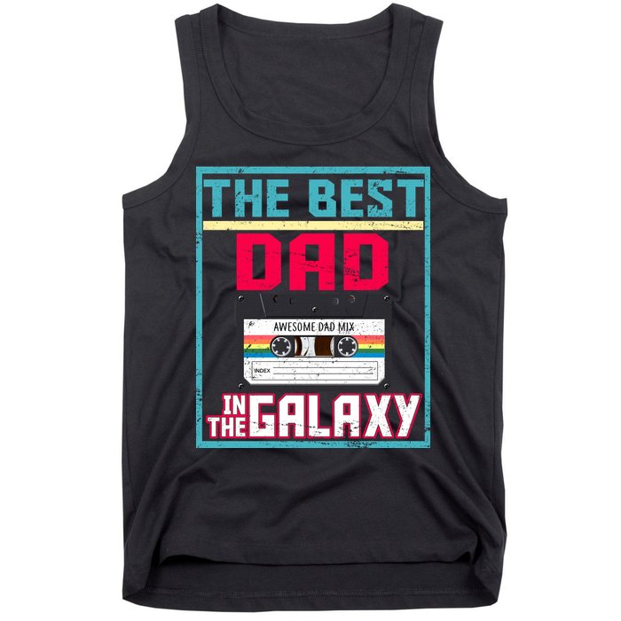 Best Dad In The Galaxy Cassette Mix Tape Tank Top