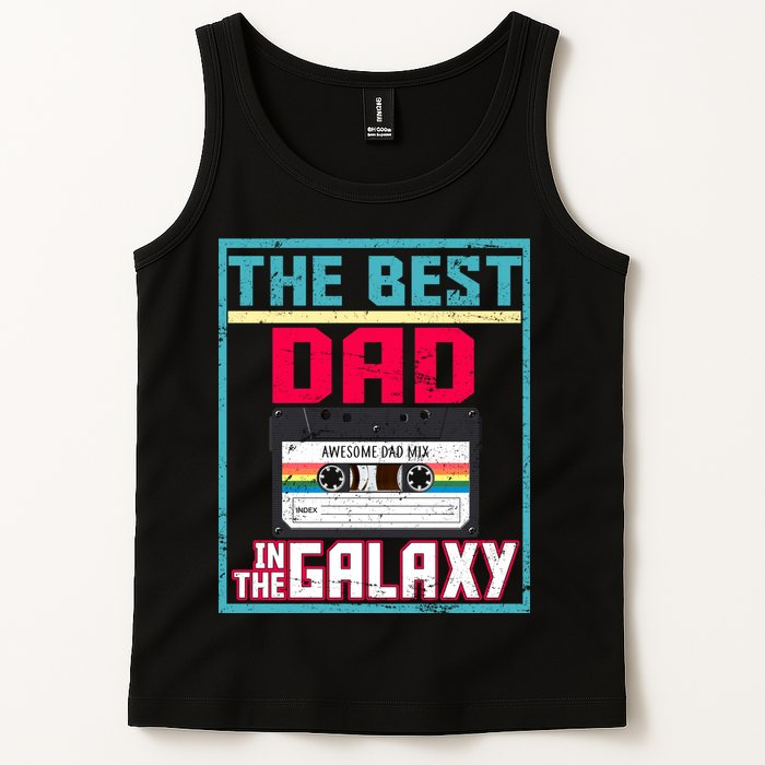 Best Dad In The Galaxy Cassette Mix Tape Tank Top