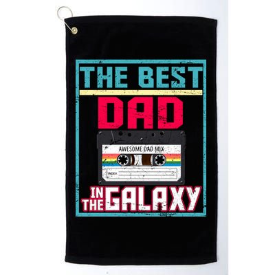 Best Dad In The Galaxy Cassette Mix Tape Golf Towel