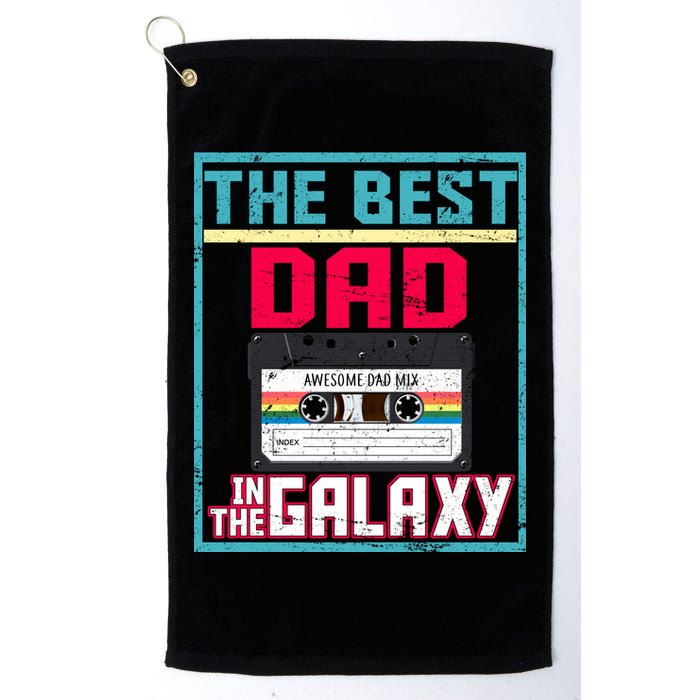 Best Dad In The Galaxy Cassette Mix Tape Golf Towel