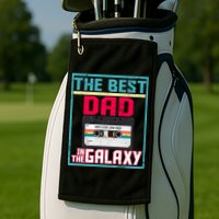 Best Dad In The Galaxy Cassette Mix Tape Golf Towel