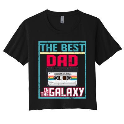 Best Dad In The Galaxy Cassette Mix Tape Crop Top