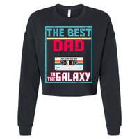Best Dad In The Galaxy Cassette Mix Tape Cropped Pullover Crew